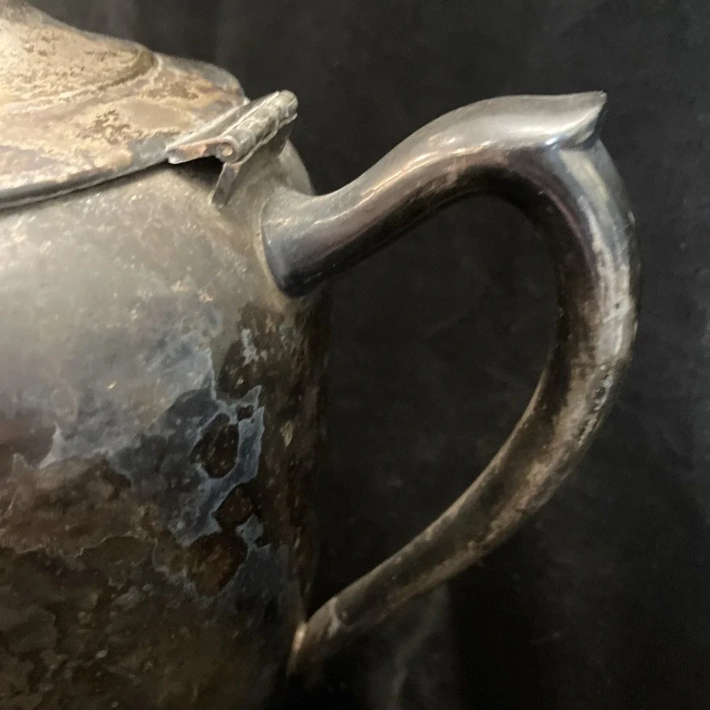 Set of 2 FB Rogers Co 1883 Silver-plate Tea /Coffee Pot (w/lid) Creamer (no lid)